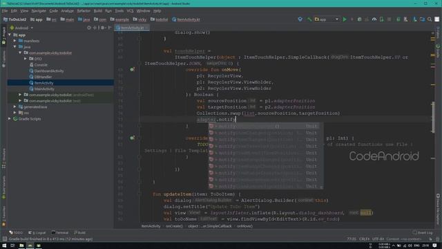 Drag and Drop RecyclerView in Android using Android Studio - Kotlin смотреть онлайн