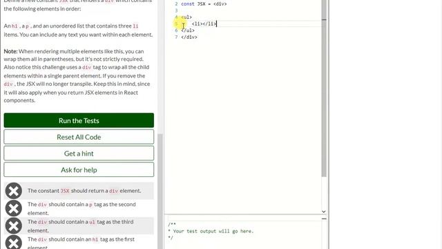 REACT: Create a Complex JSX Element (2) смотреть онлайн