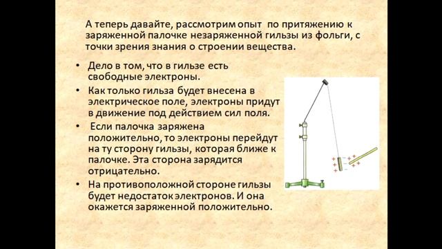 Физика 8 класс Объяснение электрических явлений смотреть онлайн