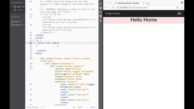 Bootstrap Tutorial for Beginners - Bootstrap Scrollspy (horizontal) смотреть онлайн