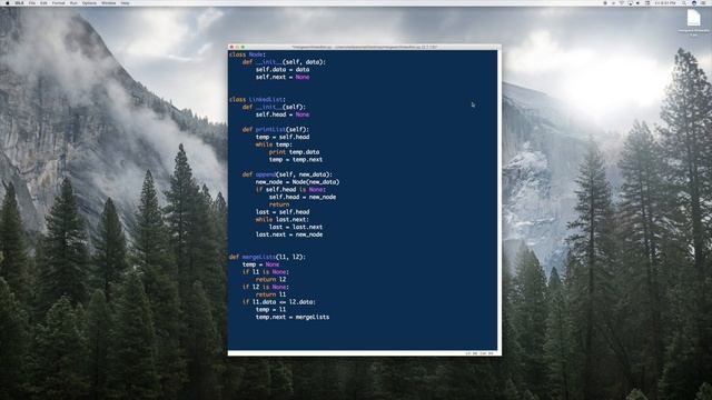 Merging Sorted Linked Lists | Python смотреть онлайн