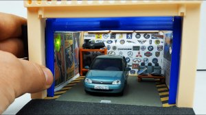 Гараж для машинок моделек свет на солнечных батареях с подъемными воротами ! Про машинки !