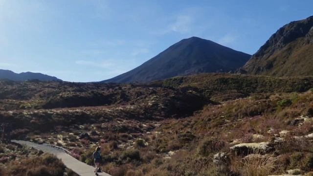 Tongariro National Park Hike, New Zealand.  Hiking Mount Ngauruhoe.