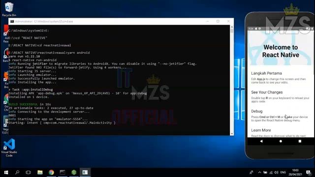 Cara Munculkan Menu Developer dan Reload React Native смотреть онлайн