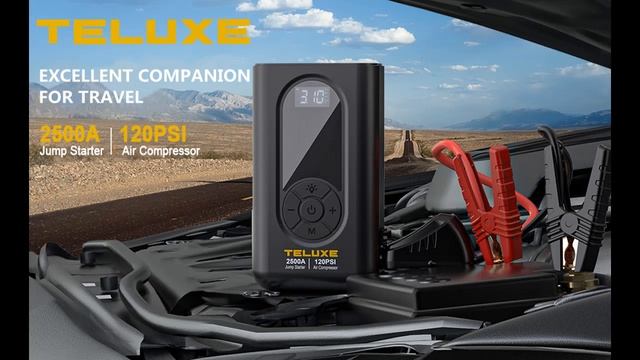 TELUXE Jump Starter with Air Compressor✔️What's features highlight? смотреть онлайн