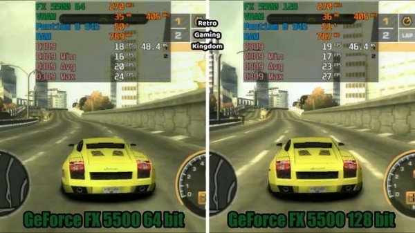 GeForce FX 5500 64 bit vs 128 bit - 64 bit vs 128 bit graphics card Test In 13 Games (Capture Card)