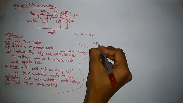 Super Node Analysis // Solving circuit problem with Super Node in Basic Electrical Engineering смотреть онлайн