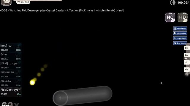 osu! Crystal Castles - Affection (Mr.Kitty vs Invisibles Remix) [Hard] FC +HDNС +75рр смотреть онлайн