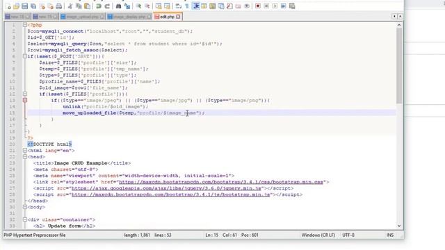 how to Update Image In PHP Tutorial смотреть онлайн