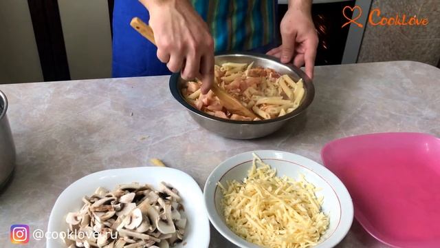 Пирог с макаронами и куриным филе в грибах | CookLove смотреть онлайн