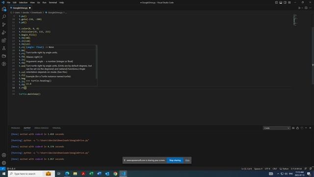 How to code GOOGLE DRIVE Logo in Python | Using Turtle | BetaBoyBeatz смотреть онлайн