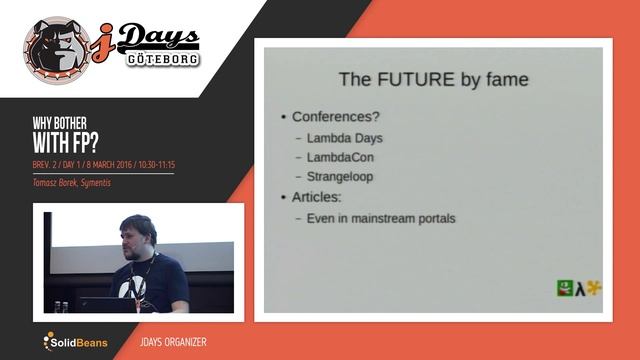 Why bother with FP? Speaker: Tomasz Borek смотреть онлайн