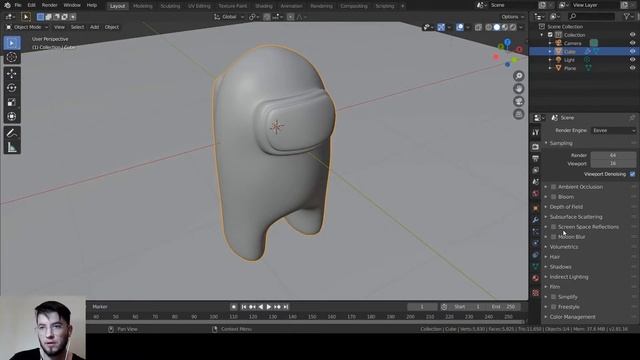 #2 Урок 20 Among Us in Blender 3D 2.9. Амонг Ас в Блендер 3Д смотреть онлайн
