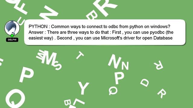 PYTHON : Common ways to connect to odbc from python on windows? смотреть онлайн
