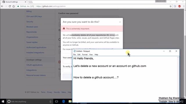 How to delete Github Account 2017-2018 смотреть онлайн
