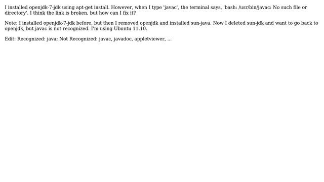 Ubuntu: Openjdk-7-jdk some commands not recognized? смотреть онлайн