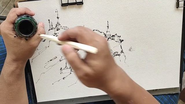 TaungKwe Pagoda Sketching :Urban Sketching смотреть онлайн
