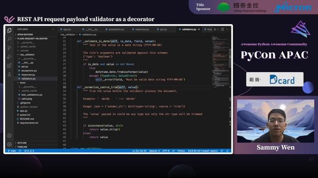 REST API Request Payload Validator as a Decorator｜Sammy Wen｜PyCon APAC 2022 смотреть онлайн