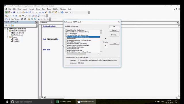 Learn Excel - Video 511 - VBA - Open existing MS Word from exceL - Series 5 смотреть онлайн