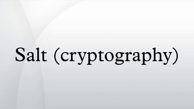 Salt (cryptography) смотреть онлайн