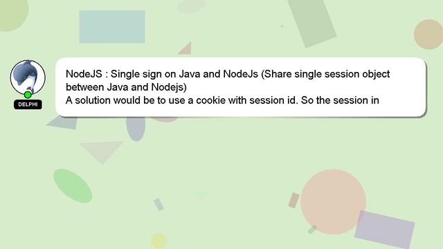 NodeJS : Single sign on Java and NodeJs (Share single session object between Java and Nodejs) смотреть онлайн