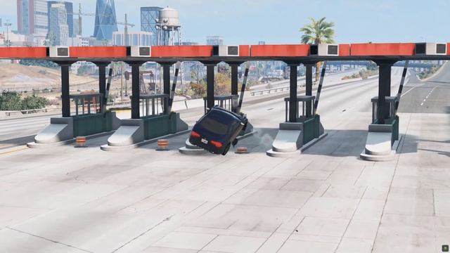 Cars vs Bollards #5 - BeamNG Drive | CrashBash смотреть онлайн