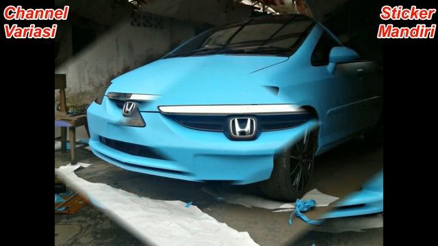 Wrap Works on Oracal 651-HONDA CITY stickers - Matte blue color - Full wrap смотреть онлайн