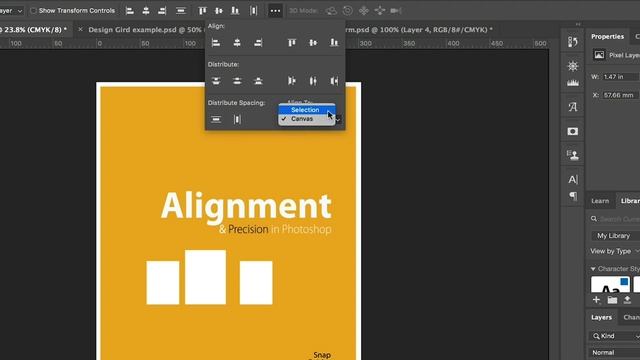 Align & Distribute In Photoshop