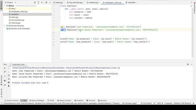 Employee Class in Python смотреть онлайн