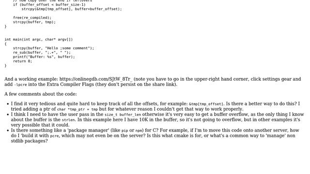 Code Review: Doing a re_sub in C using pcre смотреть онлайн