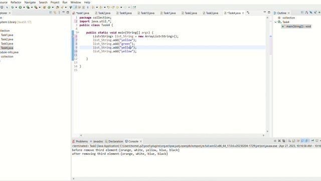 eclipse workspace collection src collection Task4 java Eclipse IDE 2023 04 27 10 17 42 смотреть онлайн