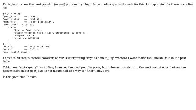 Wordpress: Query Posts By Post Publish Date, but sort by Custom Meta Key смотреть онлайн