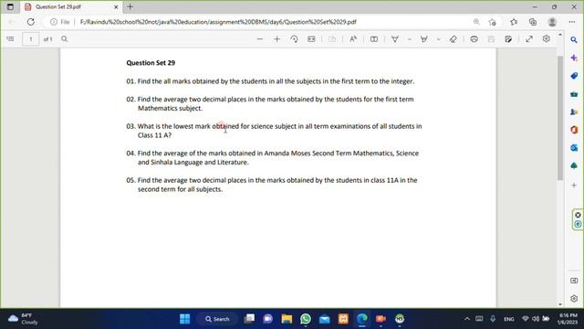 Question set 29/ Database Management System / K.H.Ravidu Madusanka / Java Intitute смотреть онлайн
