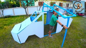 Дети и машин. Милан и Папа делают дверь для полицейской Tesla CyberTrack. МанкиТайм