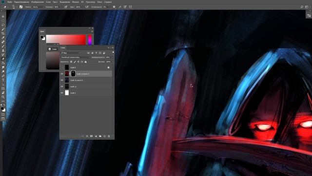 Крашу ЧЕРНО-БЕЛЫЙ рисунок через цветовой тон/насыщенность ctrl+u смотреть онлайн