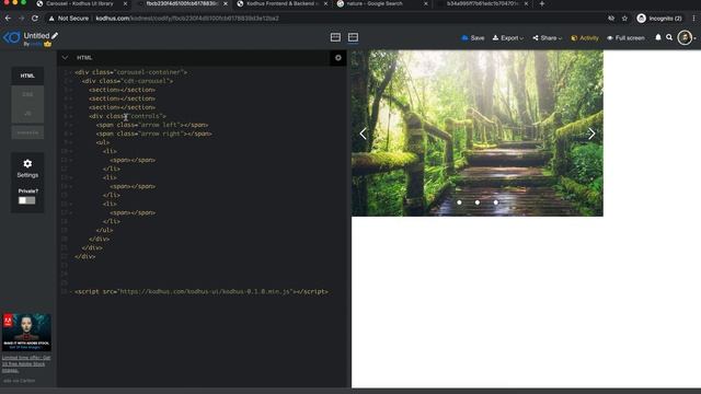 Create advanced Carousel under 1 minute with Kodhus UI library смотреть онлайн