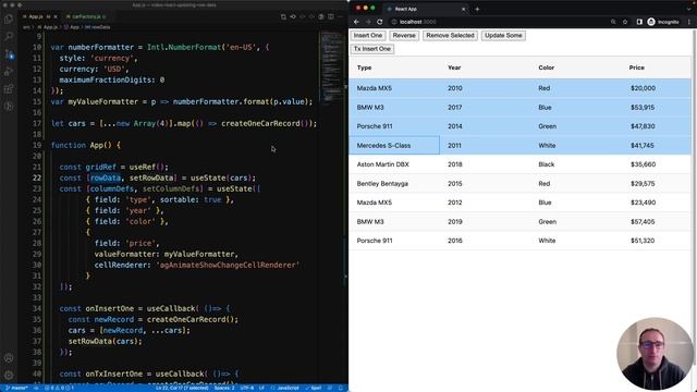 Updating row data in React Directly and Efficiently with Transactions смотреть онлайн