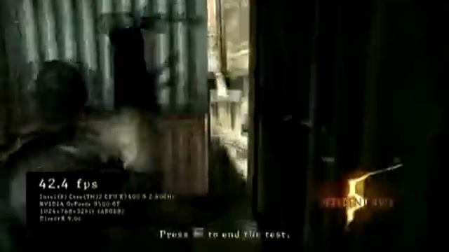 RESIDENT EVIL 5 Benchmark: Core 2 duo E7400 e NVIDIA GeForce 9500 GT 512 MB GDDR3 смотреть онлайн