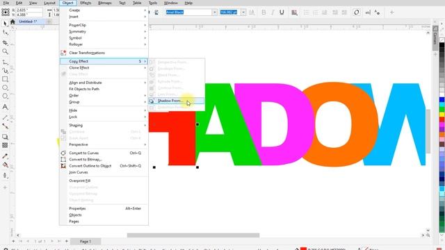 How to use shadow tool in coreldraw | 3d text | Coreldraw tutorial смотреть онлайн