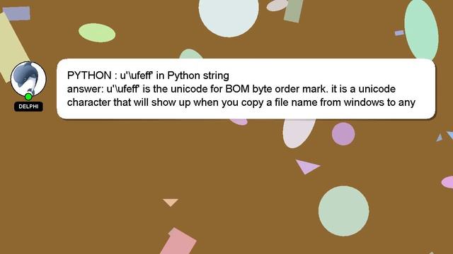 PYTHON : u'\ufeff' in Python string смотреть онлайн