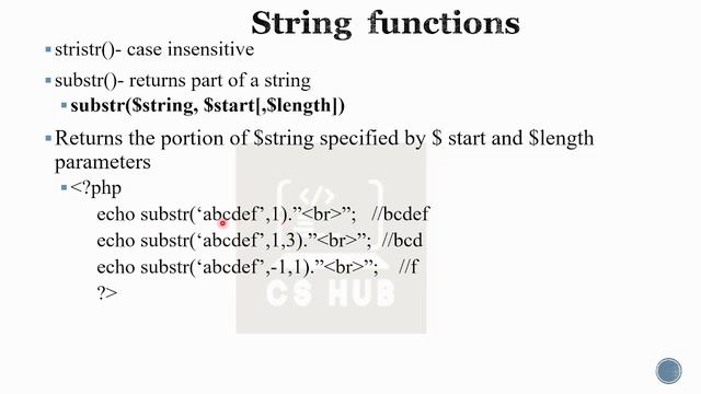 String functions in PHP |strlen|strpos| strstr| strcmp| substr| str_replace|string caseg смотреть онлайн