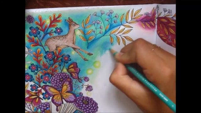Фон карандашами Prismacolor Premier/ Раскрашиваем "The mysterious library" смотреть онлайн