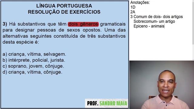 Dica #136 - SUBSTANTIVOS QUE TÊM DOIS GÊNEROS GRAMATICAIS, O QUE É ISSO? - Sandro Maia