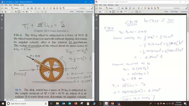 #60 Topics 18.1 to 18.4 Rigid body work and energy, exercise 1, 2 смотреть онлайн