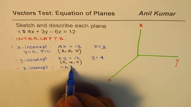 Sketch and Describe plane using intercepts смотреть онлайн
