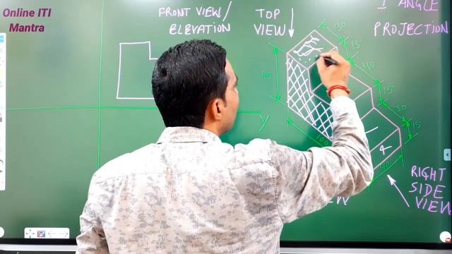 ORTHOGRAPHIC PROJECTION from Isometric View//How to draw 1st Angle Projection in Engineering Drawin смотреть онлайн