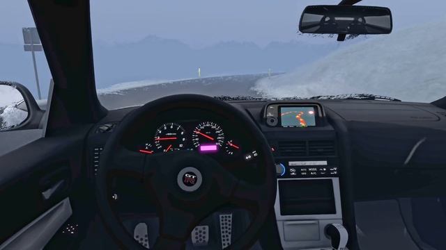 DRIVING NISSAN GTR IN STORMY WEATHER IN ETS 2 смотреть онлайн