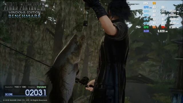 Final Fantasy XV PC бенчмарк на русском, 1080p Standard ( 1050Ti - i5 7400 ) смотреть онлайн