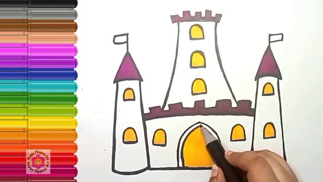 How to Draw and Painting Princess Castle , Drawing & Painting for Kids and Toddlers Toddlers смотреть онлайн