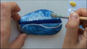 Мастер класс роспись камня акриловыми красками «Море, волна»